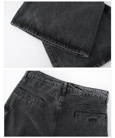 Wide pocket denim pants or797