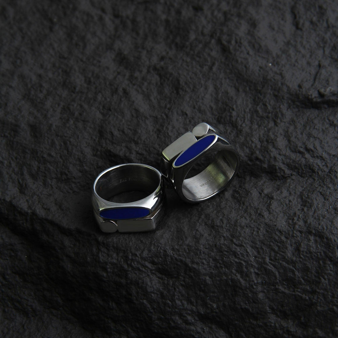 Blue Geometric Ring OR217 – 韓国メンズファッション通販 - ORUN -