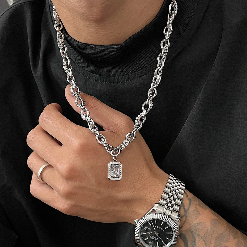Double Layered Necklace Diamond Encrusted Clavicle Chain or606 ORUN