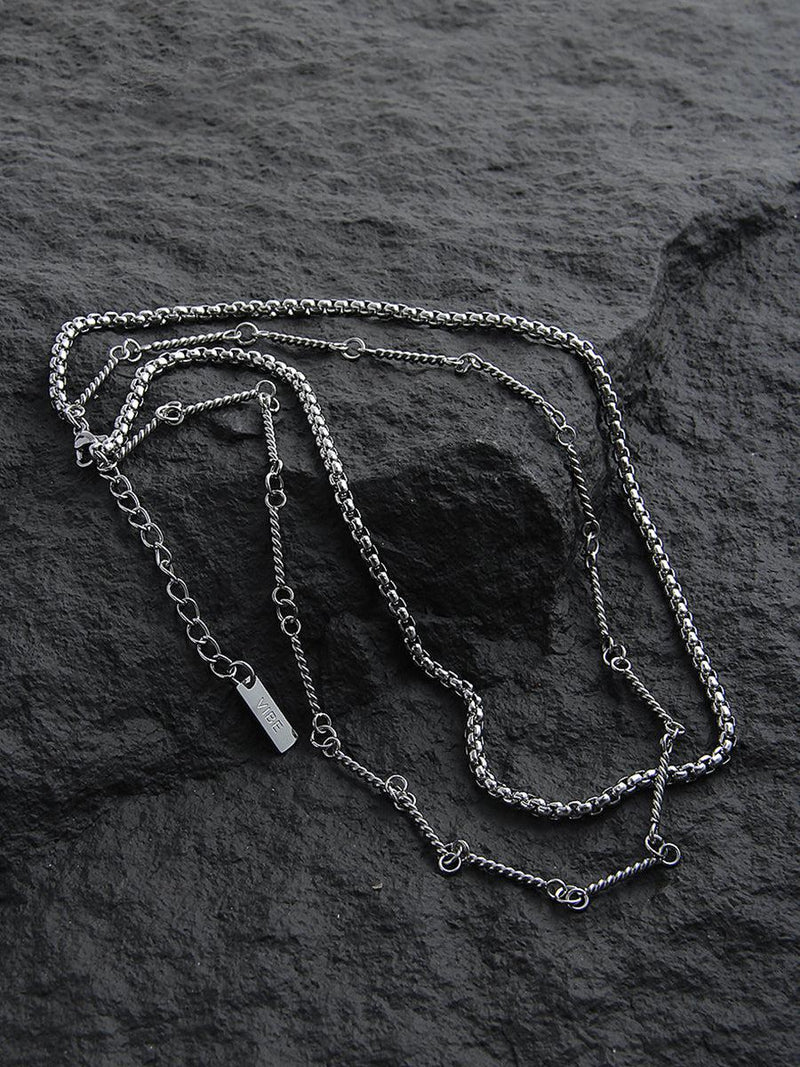 Double Layered Thin Chain Necklace    OR315