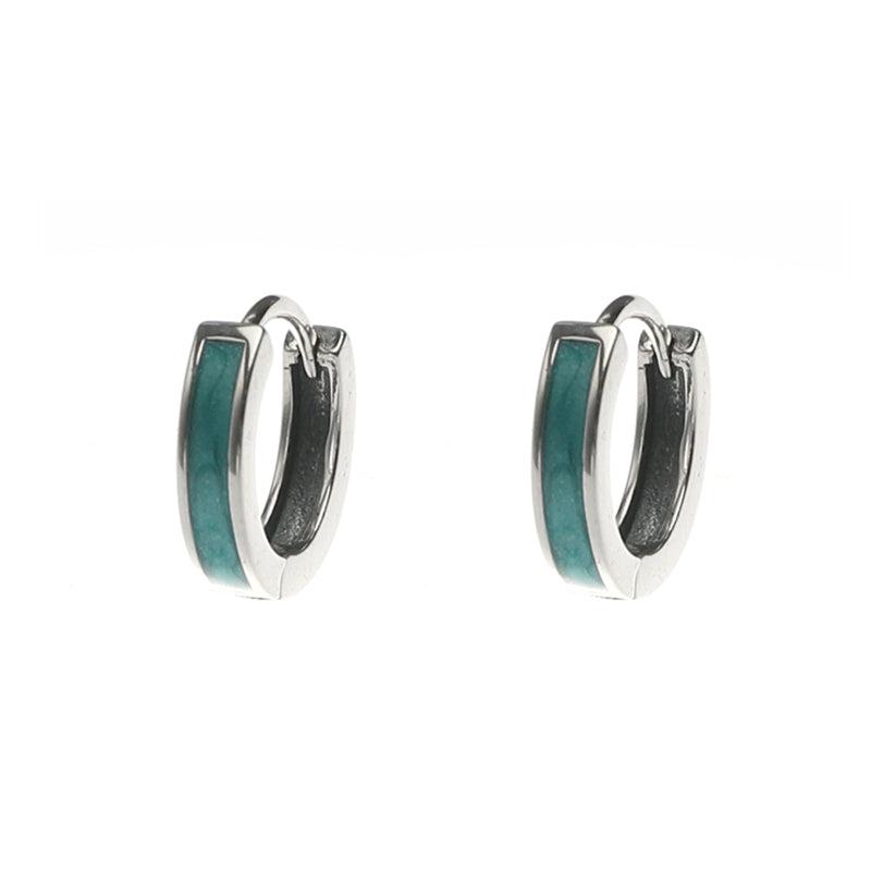 Green Hoop Earrings　OR1857