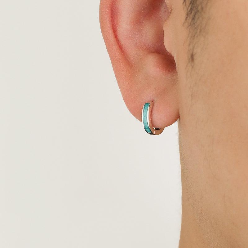 Green Hoop Earrings　OR1857