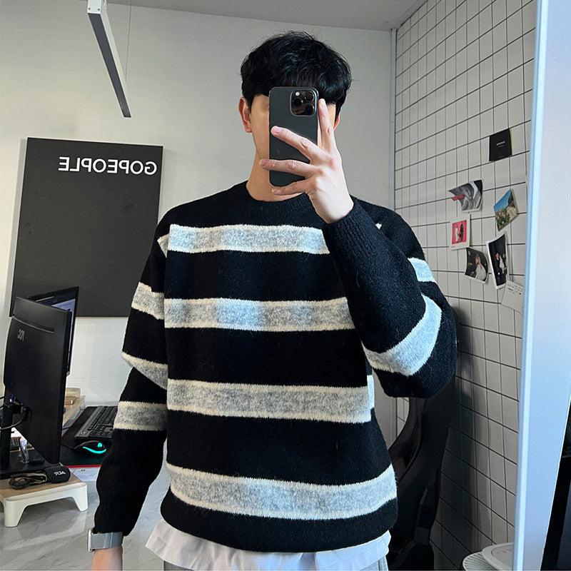 Knitted striped sweater　OR364