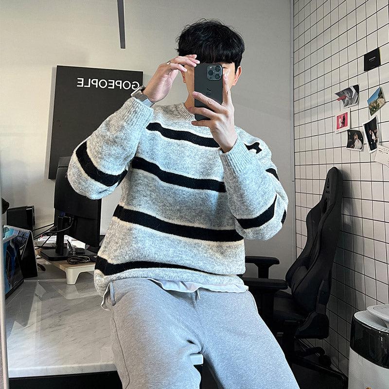 Knitted striped sweater　OR364