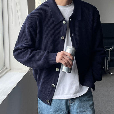 Lapel Button-down Knitted Cardigan OR1309
