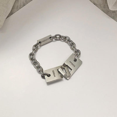 Lettering Cuban Chain Bracelet    OR210
