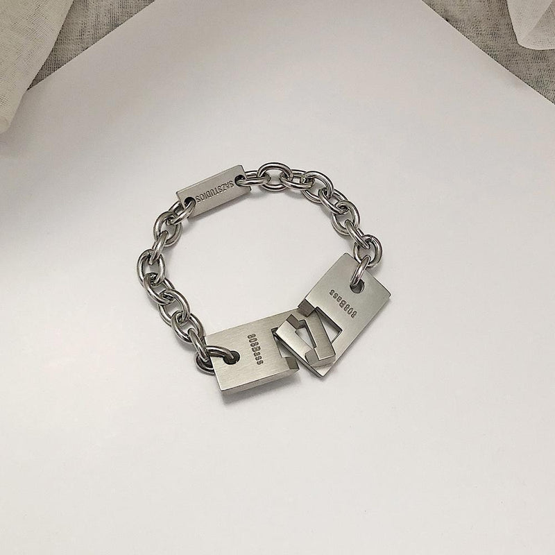 Lettering Cuban Chain Bracelet    OR210