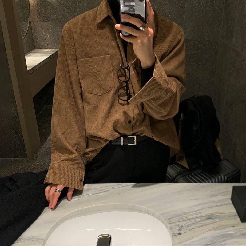 corduroy casual long-sleeved shirt OR280