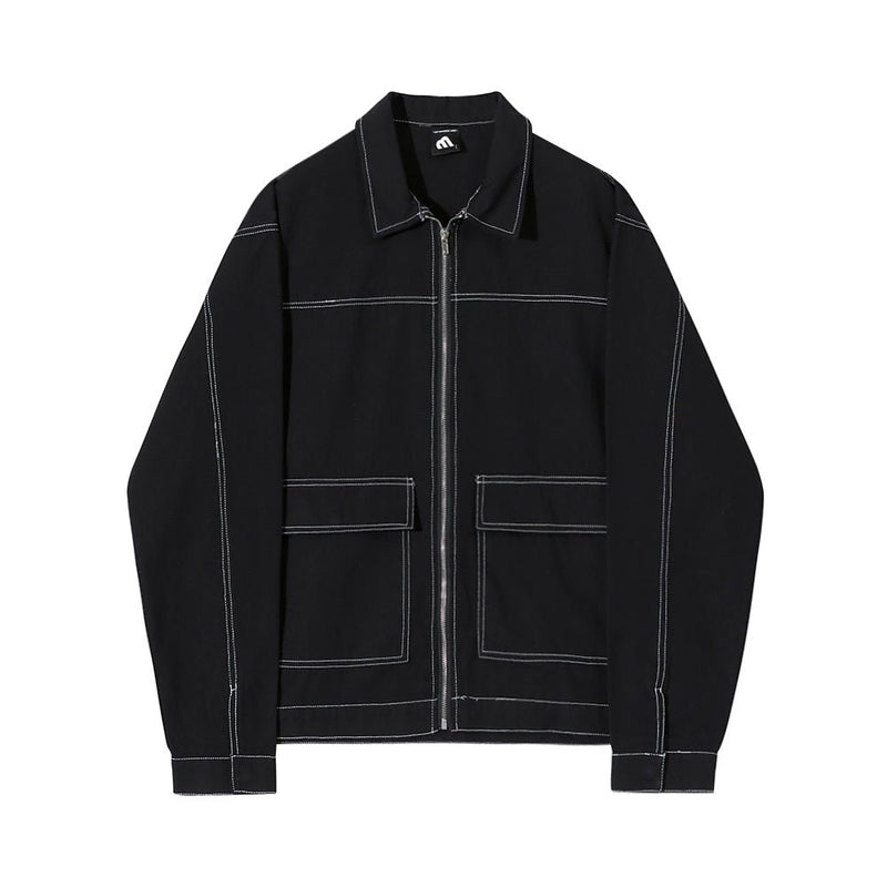 black lapel workwear jacket    OR172