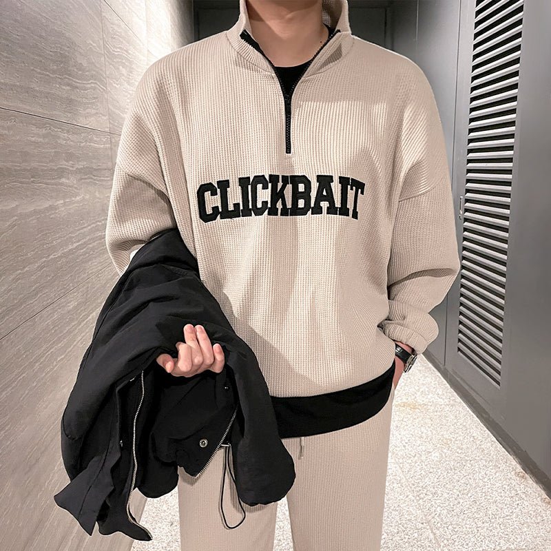 standing collar sweater suit setup    OR256