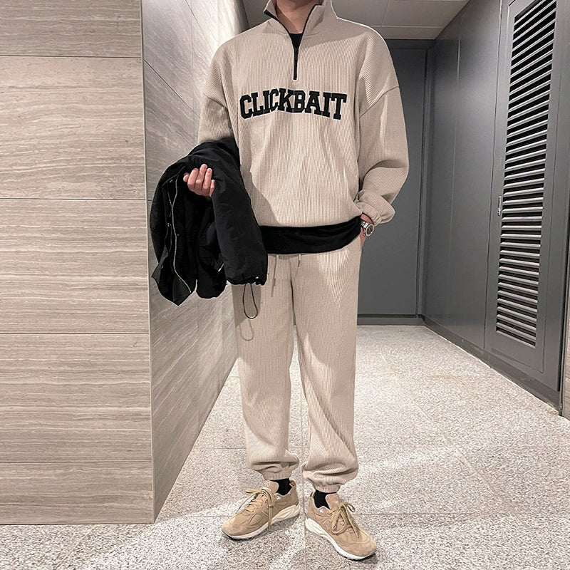 standing collar sweater suit setup    OR256