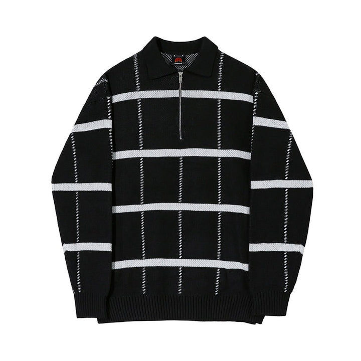 half zip retro knitwear OR287 – 韓国メンズファッション通販 - ORUN -