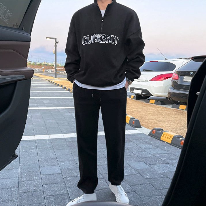 standing collar sweater suit setup    OR256