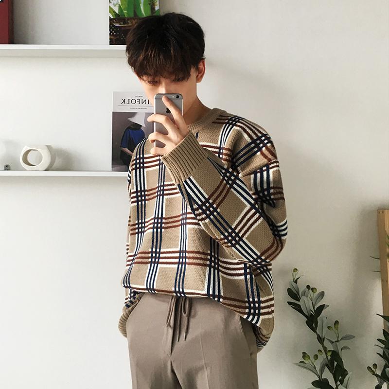 Plaid Loose Sweater OR390