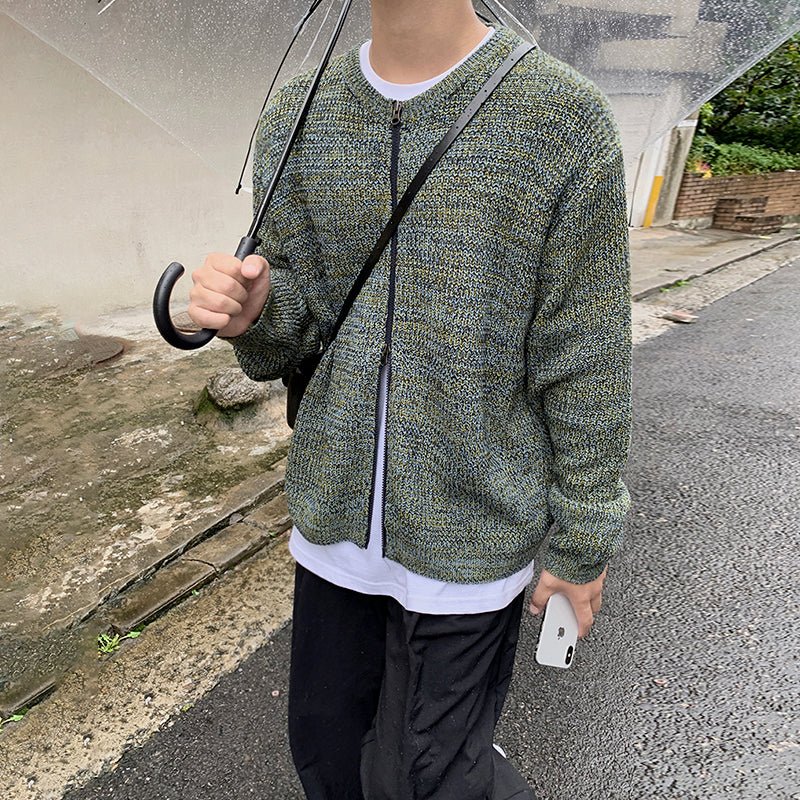 Collarless Knit Jacket    OR166