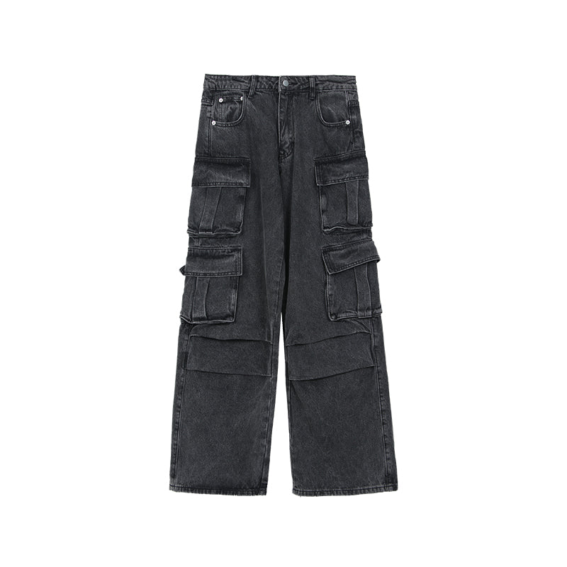 Wide pocket denim pants or797