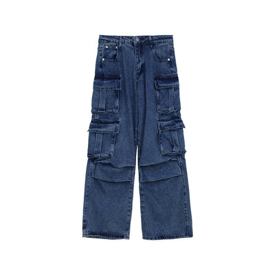 Wide pocket denim pants or797