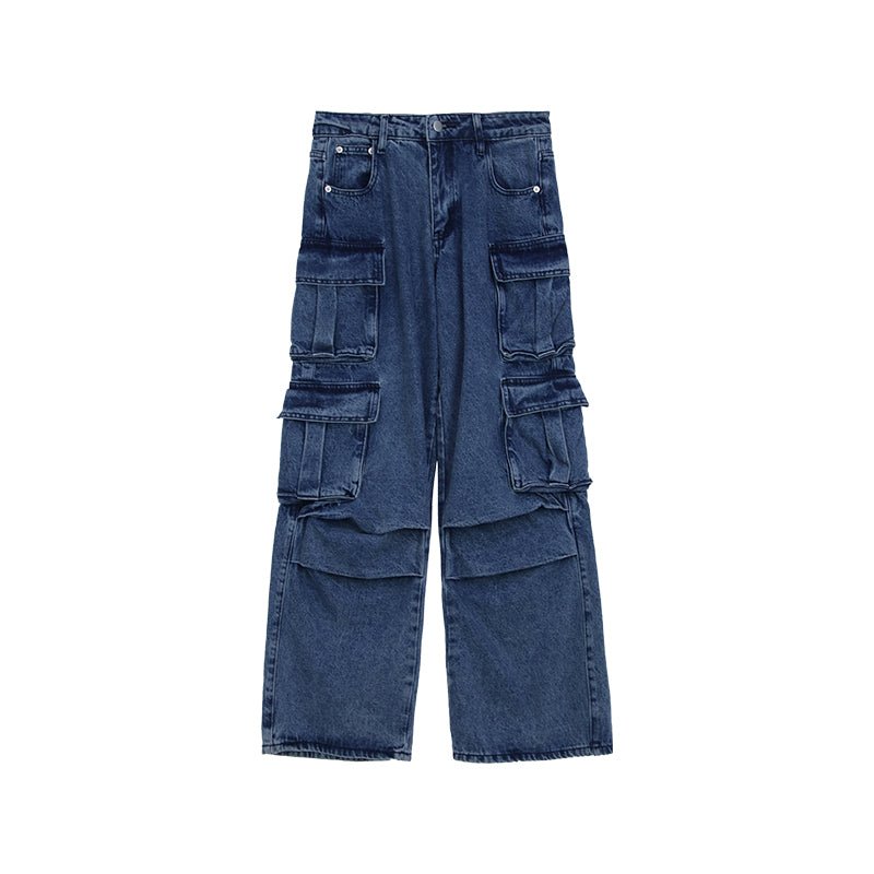 Wide pocket denim pants or797