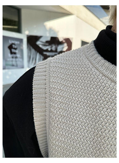 Stitching Knitted Sweater Vest