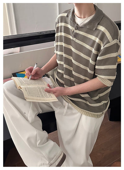 Border short sleeve polo knit or2535 - ORUN