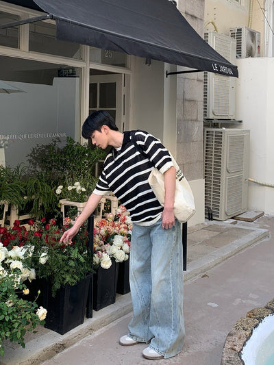 Border short sleeve polo knit or2535 - ORUN