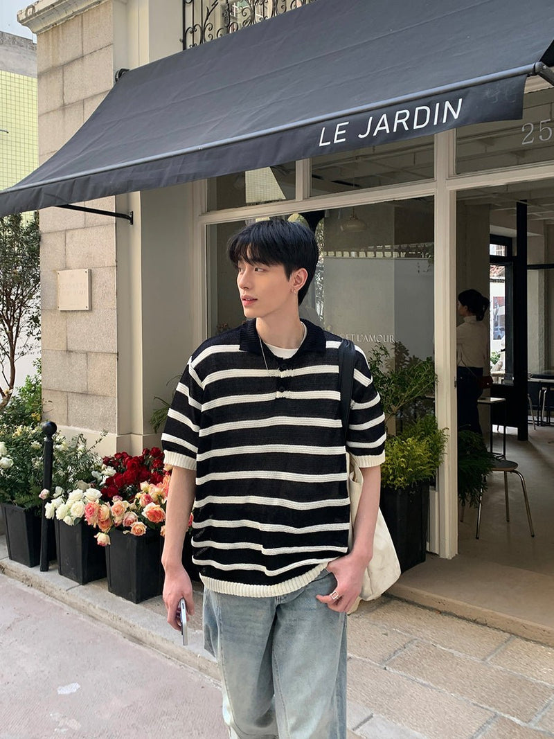 Border short sleeve polo knit or2535 - ORUN