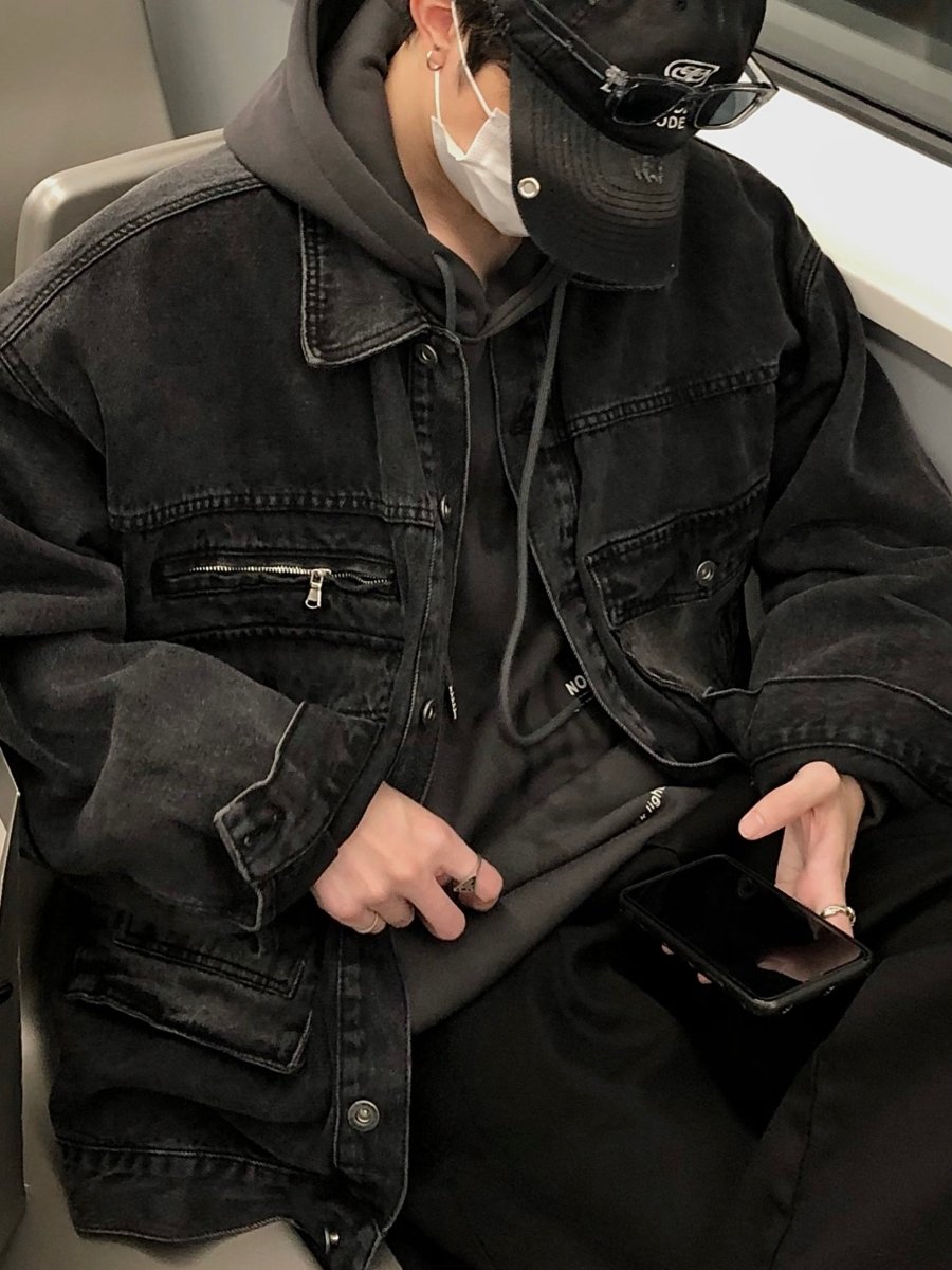 Cargo denim jacket or2030 – 韓国メンズファッション通販 - ORUN -