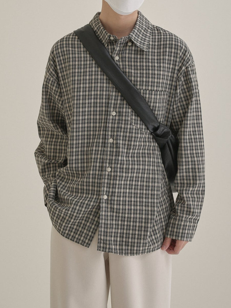 Check pattern long -sleeved shirt or2627 - ORUN