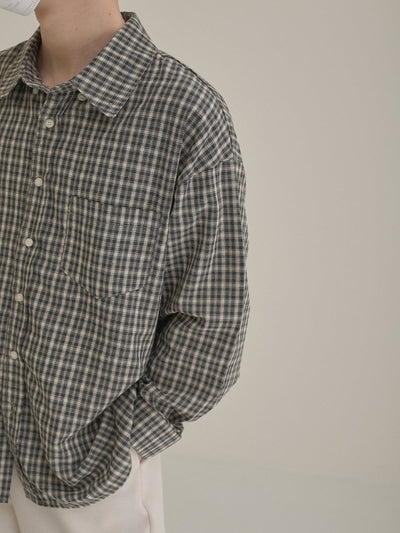 Check pattern long -sleeved shirt or2627 - ORUN