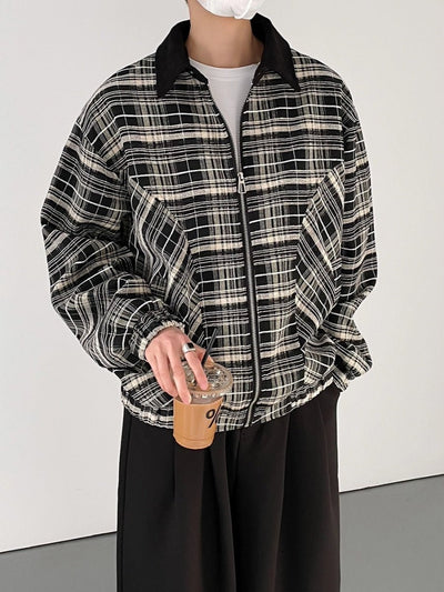 Check pattern zipper jacket or2632 - ORUN