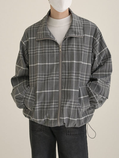 Check pattern zipper jacket or2720 - ORUN