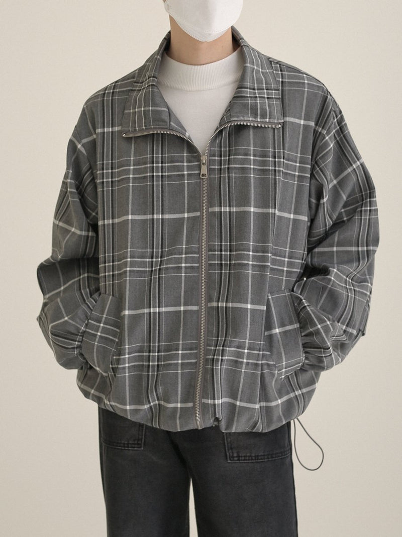 Check pattern zipper jacket or2720 - ORUN