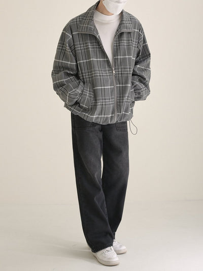 Check pattern zipper jacket or2720 - ORUN