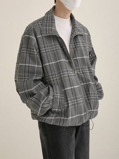 Check pattern zipper jacket or2720 - ORUN