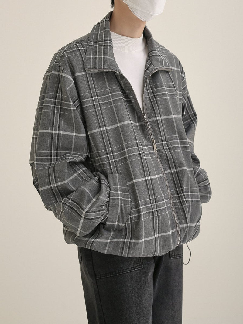 Check pattern zipper jacket or2720 - ORUN