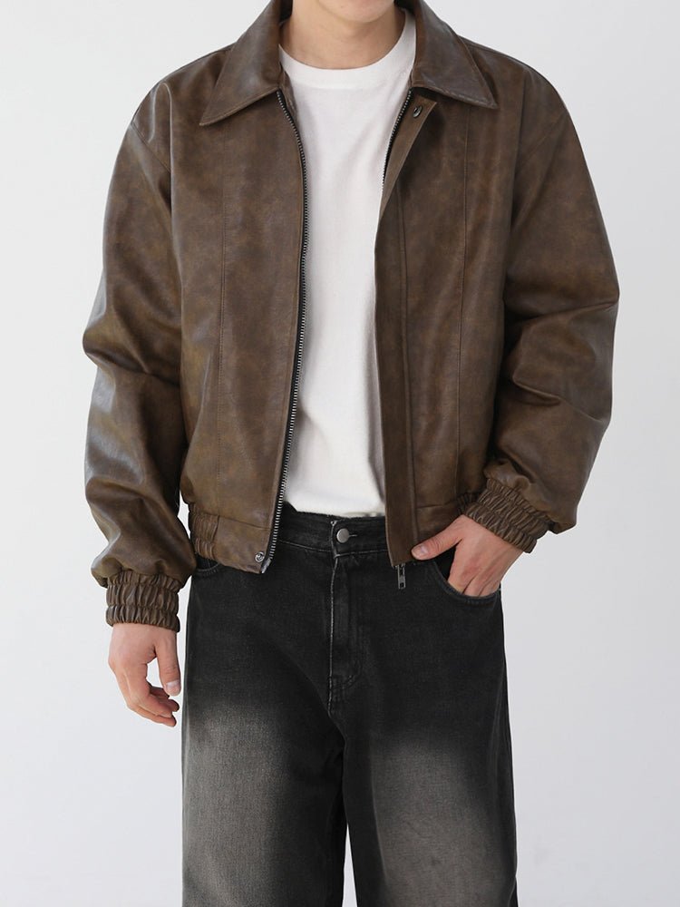 Collar leather jacket or2763 - ORUN