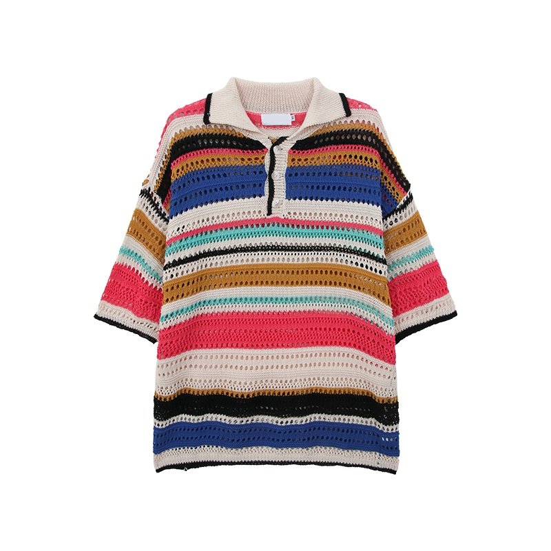 Color knit polo shirt or1479 - ORUN