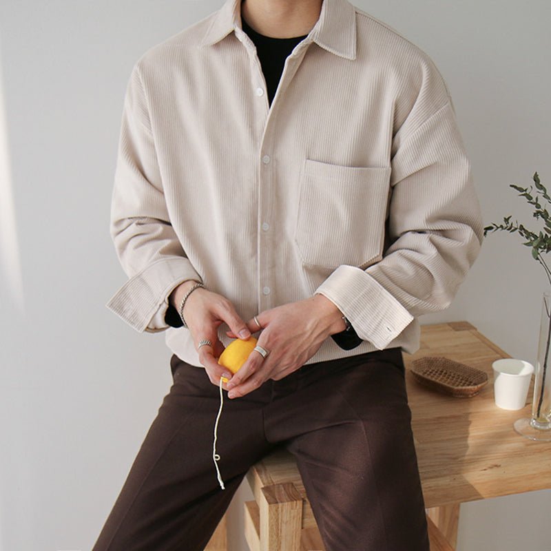 Corduroy Long Sleeve Shirt or1294 - ORUN