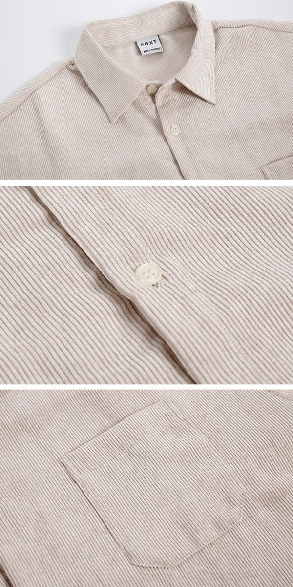 Corduroy Long Sleeve Shirt or1294 - ORUN