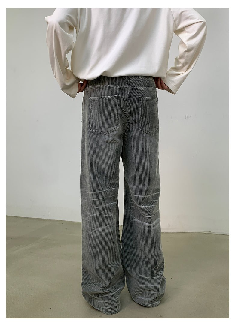 Corduroy waist rubber denim pants or2405 - ORUN