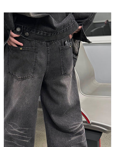 Design Straight Wide Denim Pants or2095 - ORUN