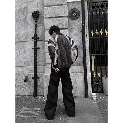 Design Striped Knit Blouson Jacket or2325 - ORUN