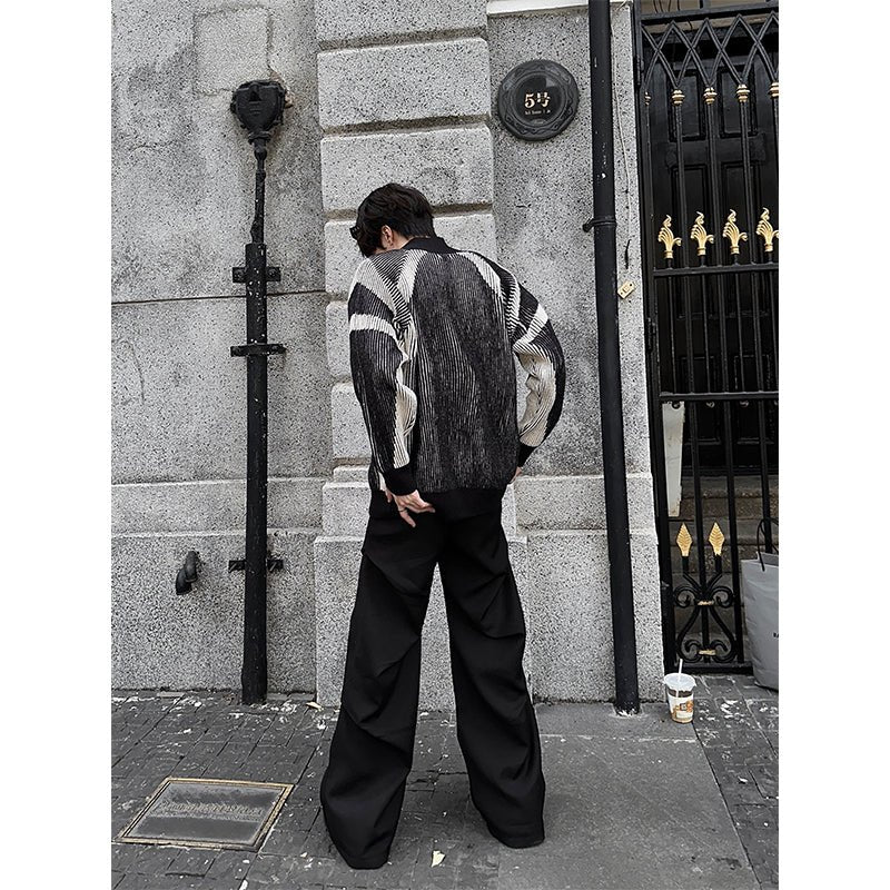 Design Striped Knit Blouson Jacket or2325 - ORUN