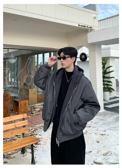 Fake layered zipper jacket or2408 - ORUN