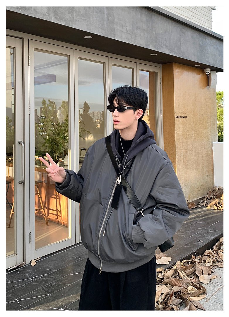 Fake layered zipper jacket or2408 – 韓国メンズファッション通販