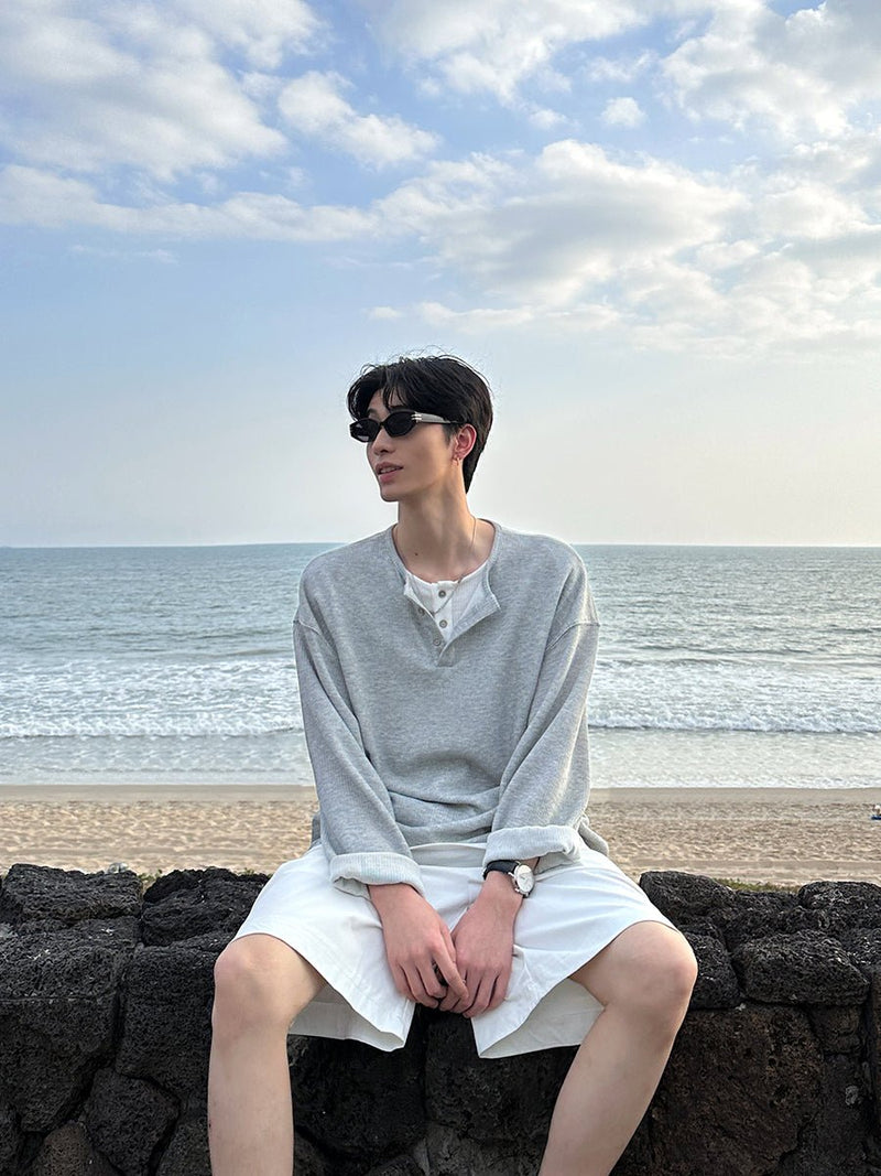Fake Two Piece Long Sleeve T -shirt or2660 – ORUN