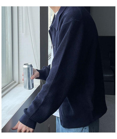 Lapel Button-down Knitted Cardigan OR1309