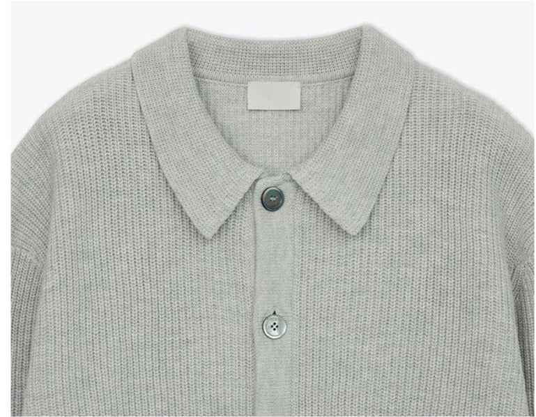 Lapel Button-down Knitted Cardigan OR1309