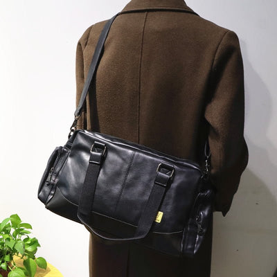 Large -capacity leather square shoulder bag or2463 - ORUN