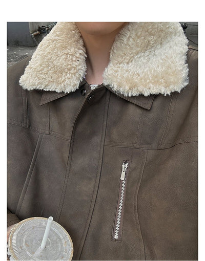 Leather Fur Jacket or2351 - ORUN